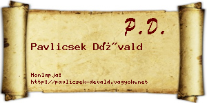 Pavlicsek Dévald névjegykártya